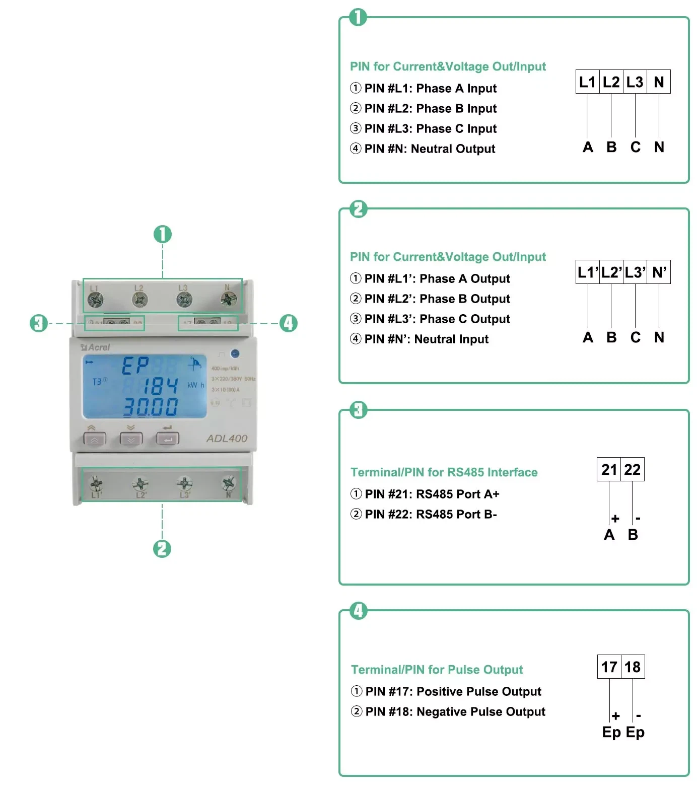 1.Three Phase Kwh Meter wiring